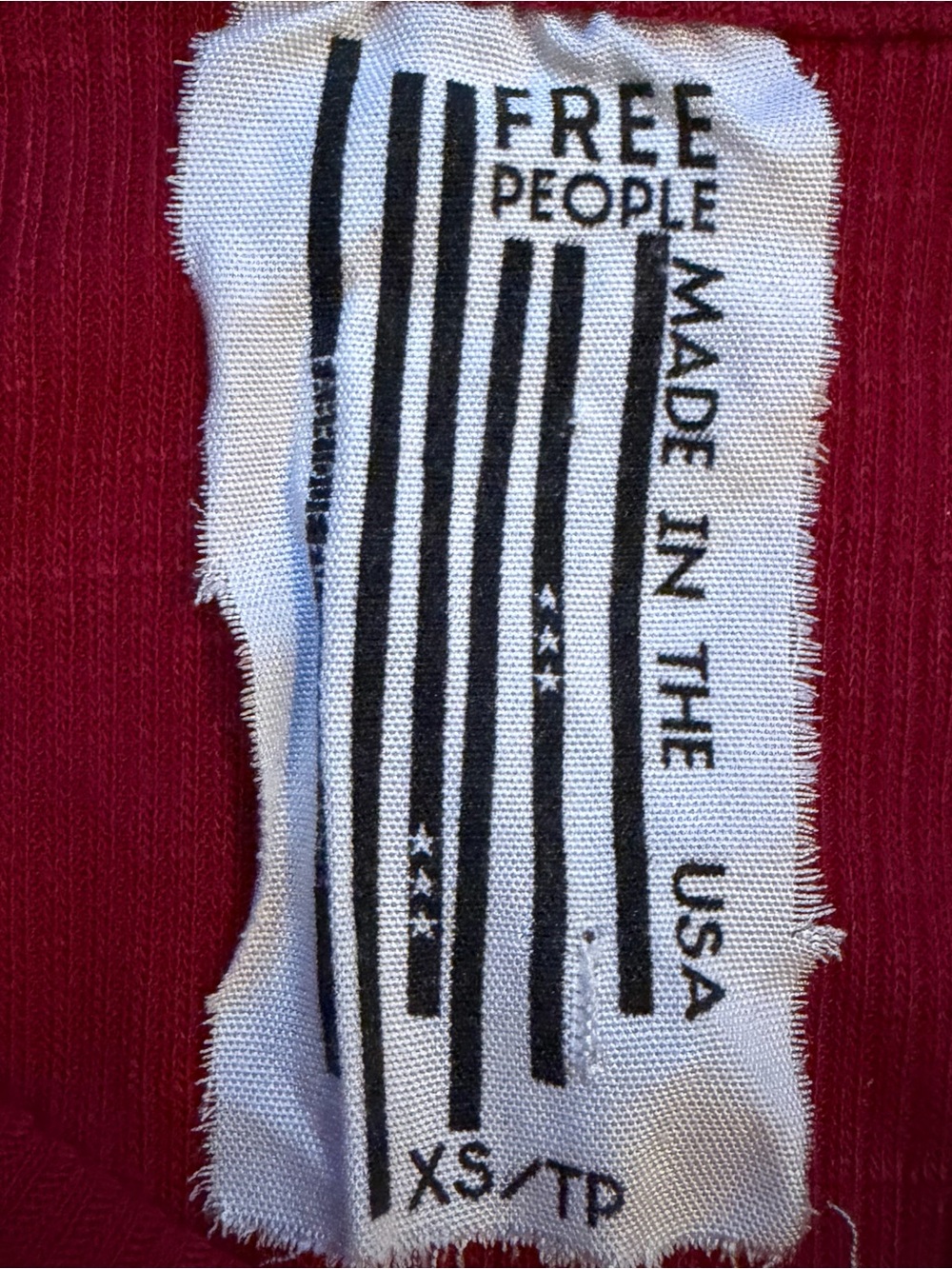 Free People Super Soft, Oversized Red Ribbed Racerback Tank, XS - Picture 3 of 6